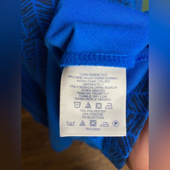 Lands End Elbow Sleeve Fit and Flare Dress Blue Black Medium (10-12) - Picture 4 of 5